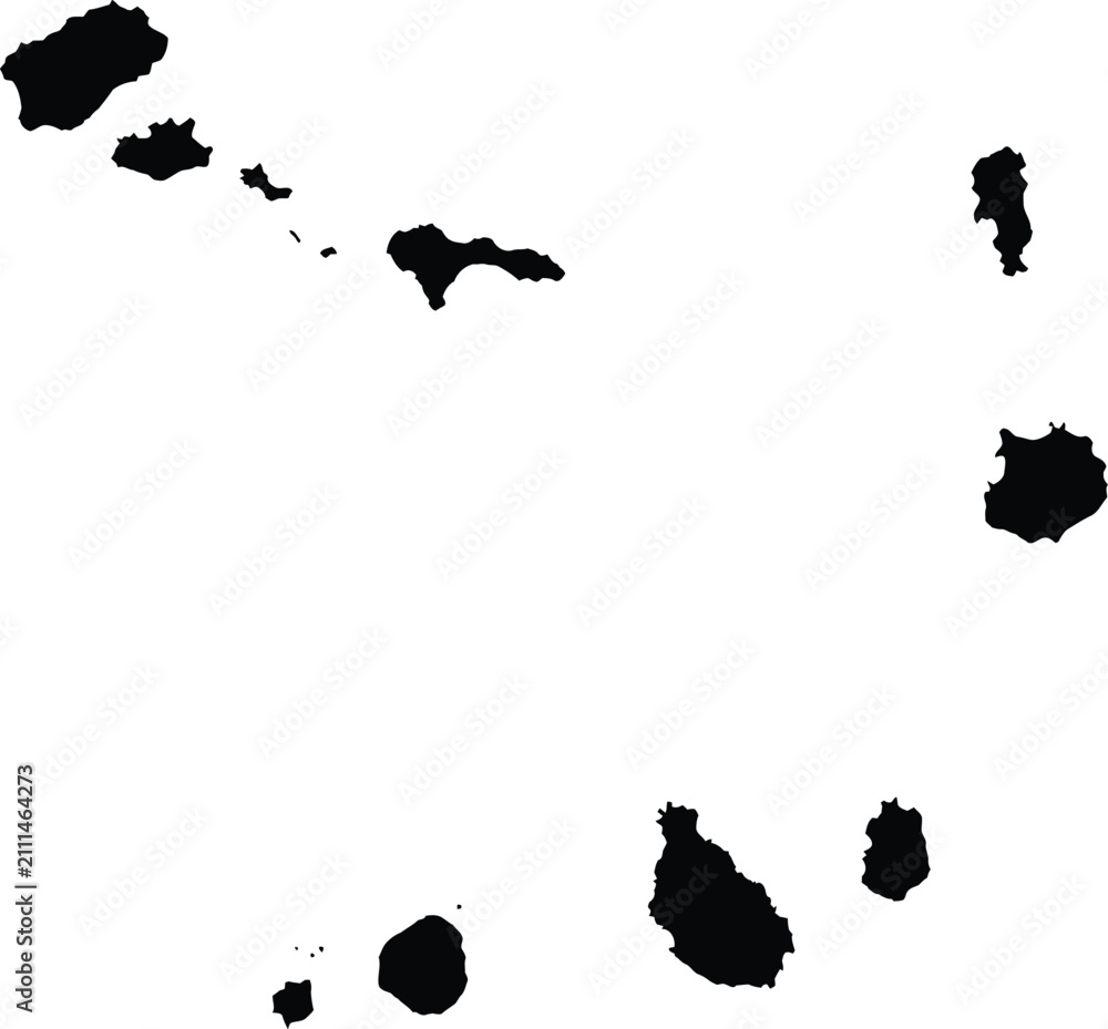 Fototapeta premium Cape Verde Islands map silhouette isolated on white background vector illustration minimal graphic design