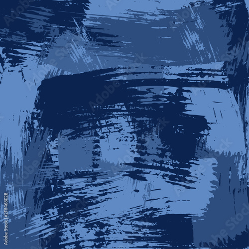 abstract blue grunge background. A blue paintbrush backdrop