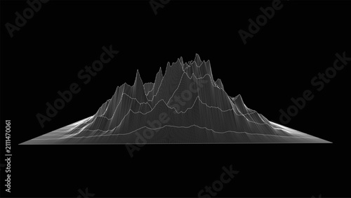 Abstract Wireframe Wave Background – Editable EPS Vector Mesh Landscape Technology Design landscapes, digital terrain, particle grids, and futuristic line structures. UI design, posters, banners.