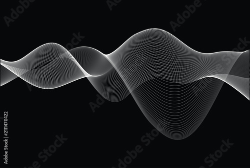 Abstract Wireframe Wave Background – Editable EPS Vector Mesh Landscape Technology Design landscapes, digital terrain, particle grids, and futuristic line structures. UI design, posters, banners.