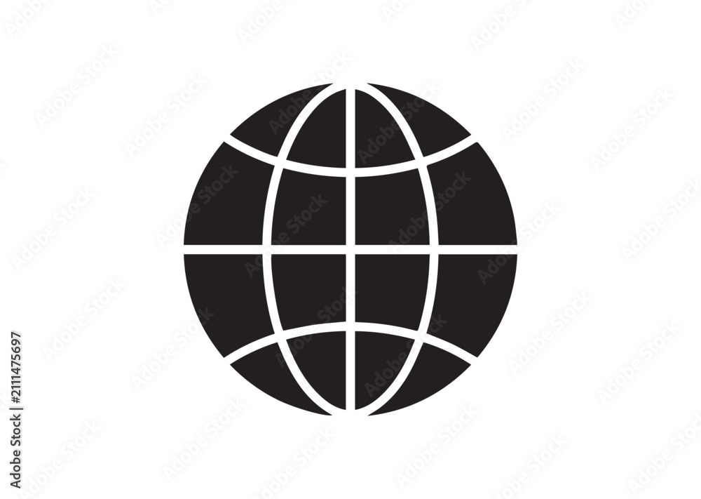 Obraz premium Globe Icon, Editable Solid Vector Illustration