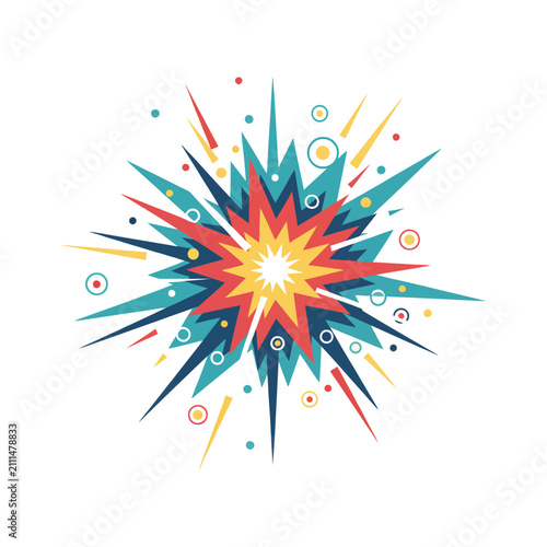 Abstract comic burst explosion graphic illustration with explosion, isolated