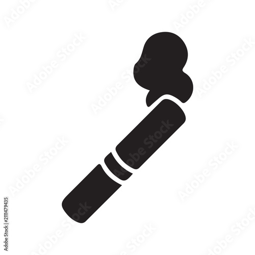 Cigarette with smoke coming out of it representing smoking and addiction.