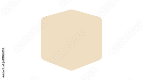 Minimalist flat beige hexagon shape element.
