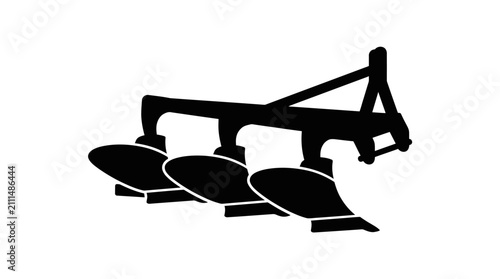 Agricultural mouldboard plow silhouette icon.