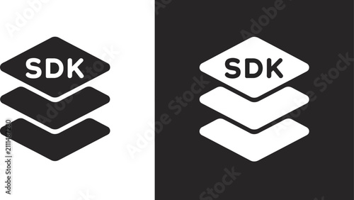 SDK Icon. Software Development Kit Symbol Representing Application Development, Programming Tools, API Integration And Developer Resources.