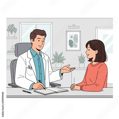 Doctor And Patient Discussing Health And Well Being During Consultation