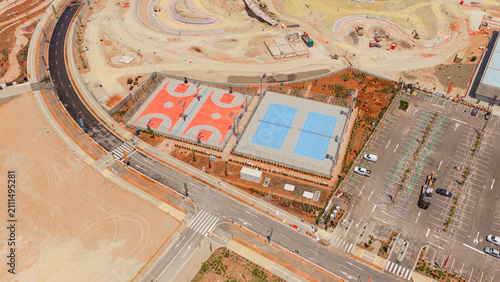 Cuadro en lienzo Ellinikon experience park in athens, greece, offering an aerial view of newly co