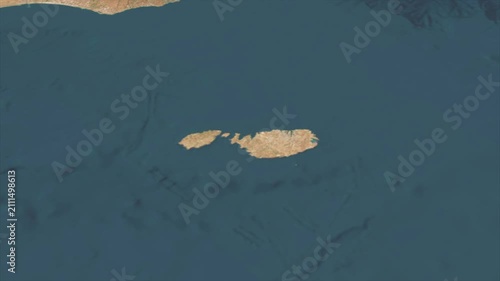  Zooming From World Map To MALTA, High Tech Colorful Map Animation