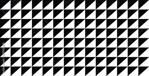 Seamless geometric pattern with black and white triangles abstract monochrome background design