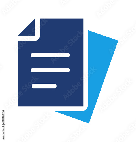 A Document files icon with stacked papers. Symbol of data, information and documentation for business reports, office workflow, digital records, file management systems and user interface design, PNG.