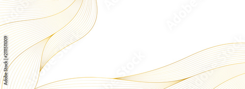 luxury golden line art design with transparent background elegant fluid wavy gold lines background