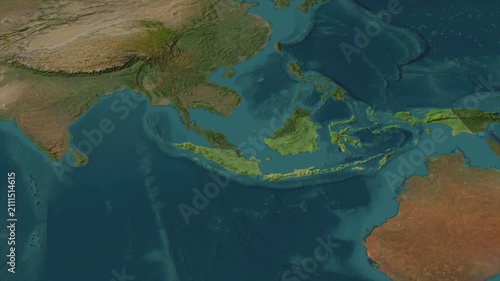 Zooming From World Map To INDONESIA, High Tech Colorful Map Animation