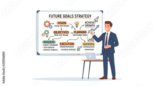business man holding a whiteboard