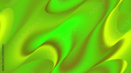 Abstract green and yellow flowing wave background with soft curved shapes and smooth gradient light