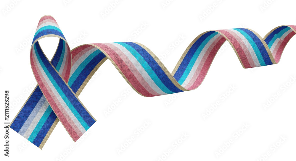 Obraz premium A photorealistic abstract ribbon with three stripes gracefully flowing on a transparent background with copy space. Concept of corporate growth and progress