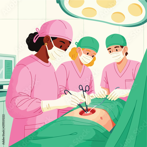 Medical professionals performing surgery