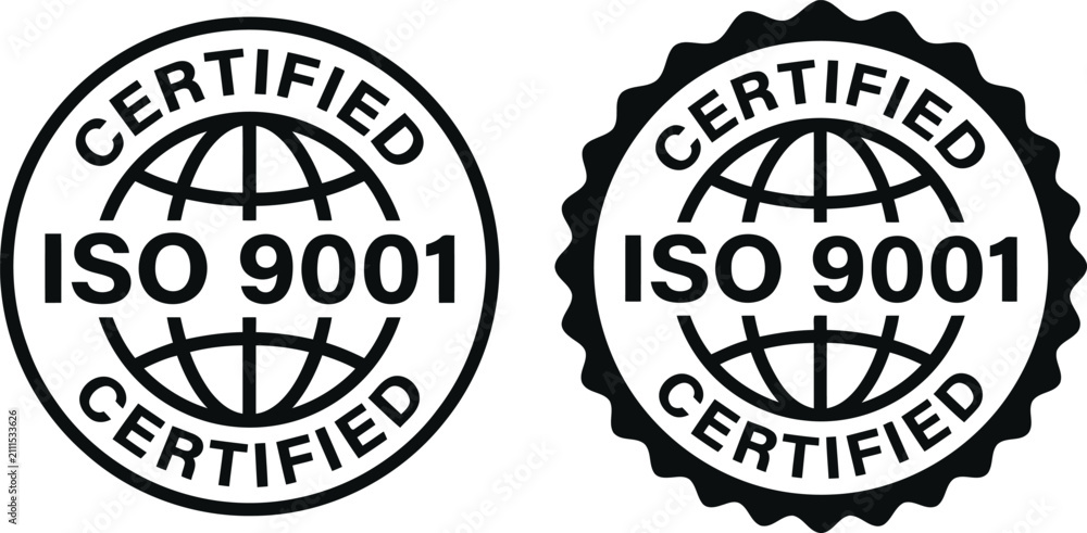 Obraz premium Iso 9001 certified quality management system stamps