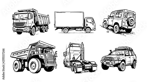 Truck and vehicle sketch collection