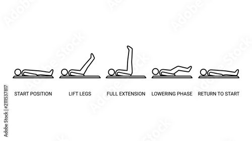 Leg raise exercise guide with step by step instructions