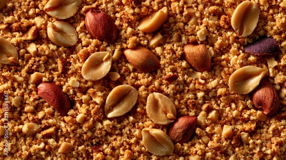 Obraz premium Crushed Peanuts and Whole Kernels Texture