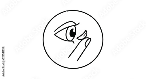 Canvastavla Eye Of Horus Symbol In A Circle Black Line Silhouette