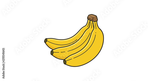 Fényképezés Bunch Of Bananas Yellow Fruit Illustration With Black Silhouette