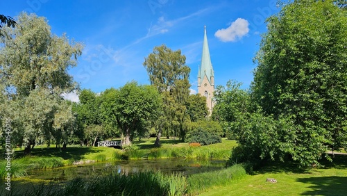 Bild auf Leinwand Linköping Cathedral is an active Lutheran church in the Swedish city of Linköping, the episcopal seat of the Diocese of Linköping in the Church of Sweden