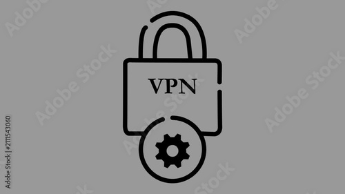 Animated Lock with Spinning Gears, Security & Settings Icon, Loop, Transparent Background