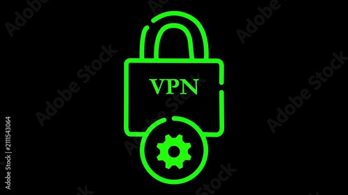 Animated Lock with Spinning Gears, Security & Settings Icon, Loop, Transparent Background