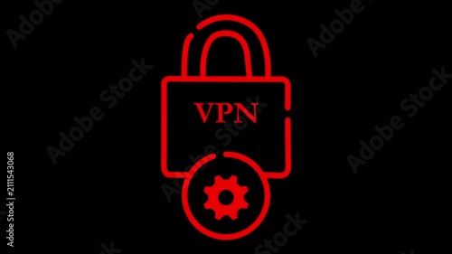 Animated Lock with Spinning Gears, Security & Settings Icon, Loop, Transparent Background