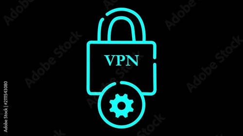 Animated Lock with Spinning Gears, Security & Settings Icon, Loop, Transparent Background