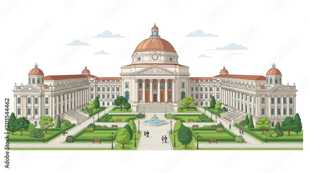 Obraz premium Grand Classical Government Building with Dome.