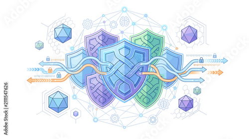 Abstract Technology Background with Geometric Shapes.