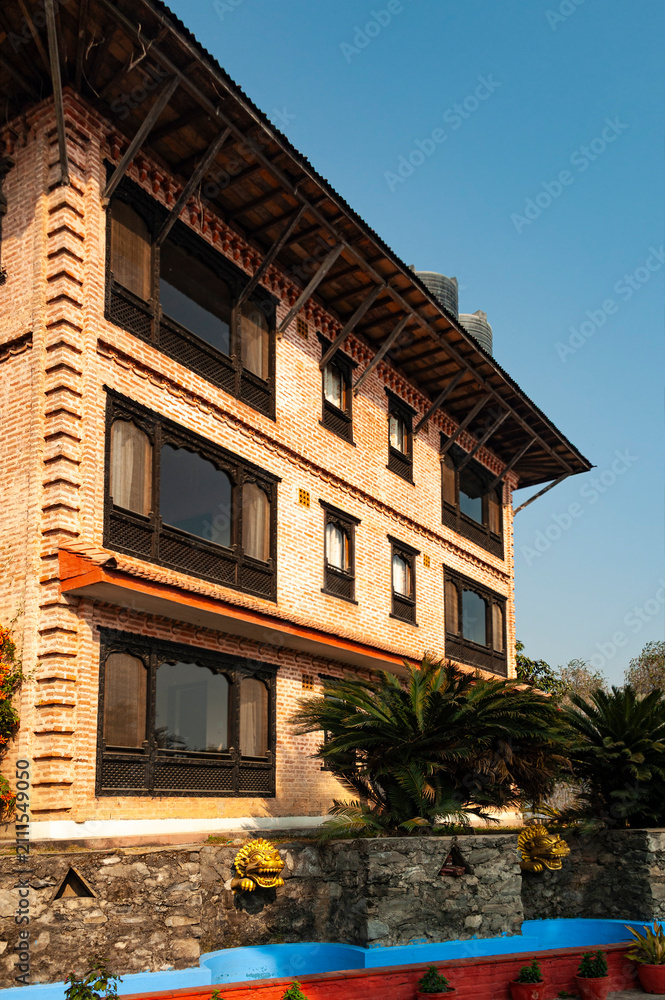 Fototapeta premium Typical residential building near Kathmandu, Nepal