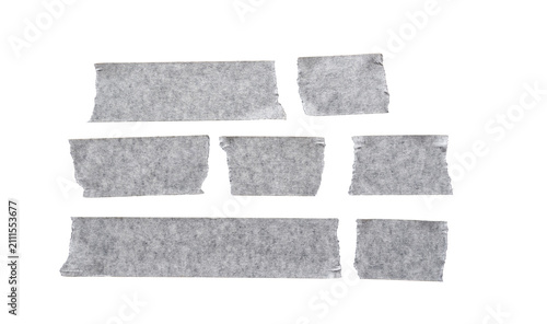 Fotografie Set de cintas adhesivas de papel masking tape de diferentes tamaños aisladas sob