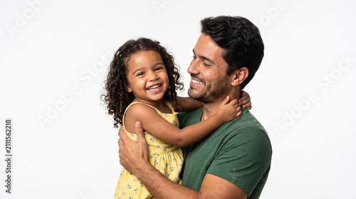 Independência do brasil Joyful Father Embraces Daughter in Studio Portrait