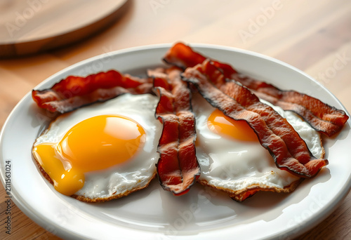Two fried eggs with crispy ...