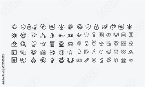 Принти на полотні Trust related line icon set