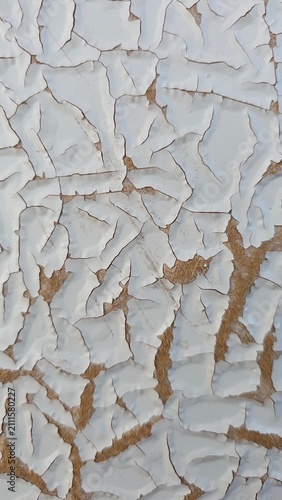 Vertical white cracked paint flakes texture Macro background of phone wallpaper surface