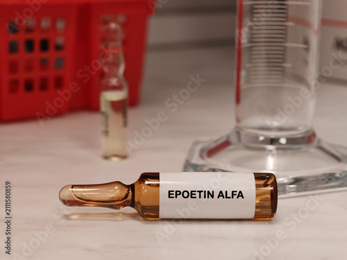 Bild auf Leinwand EPOETIN ALFA erythropoiesis stimulating medicine for anemia in an injectable via