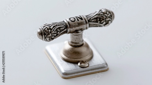Vintage Antique Silver Ornate Toggle Switch with 