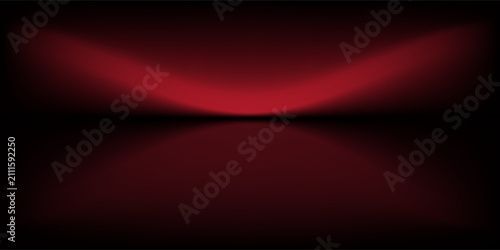 Abstract gradient podium background. Empty red 3D studio background. Clean scene for product presentation mockup template. eps 10