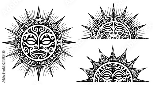 Foto polinesian sun tattoo design