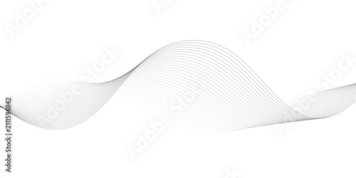 Abstract wavy technology curve lines on transparent background isolated. Grey wave swirl, Abstract business wave lines. frequency sound wave, twisted curve lines with blend effect.
