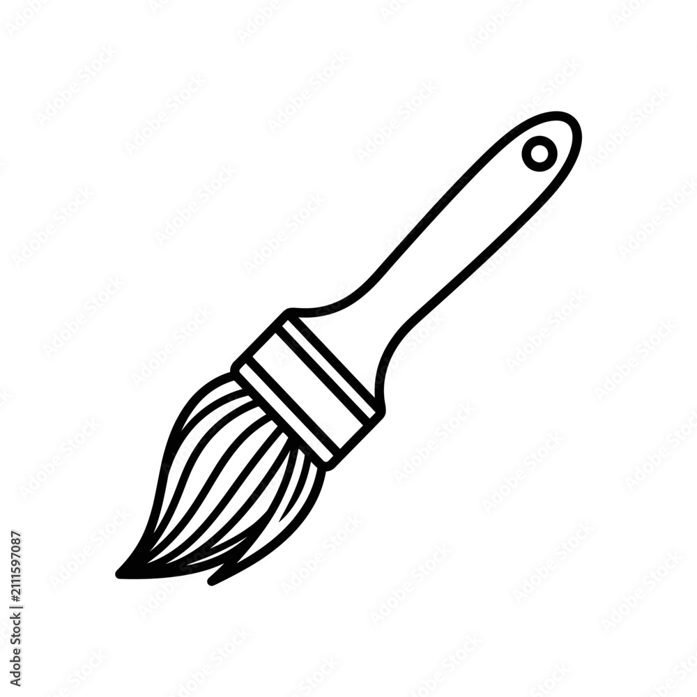 Obraz premium Wide flat paintbrush icon for broad artistic strokes.