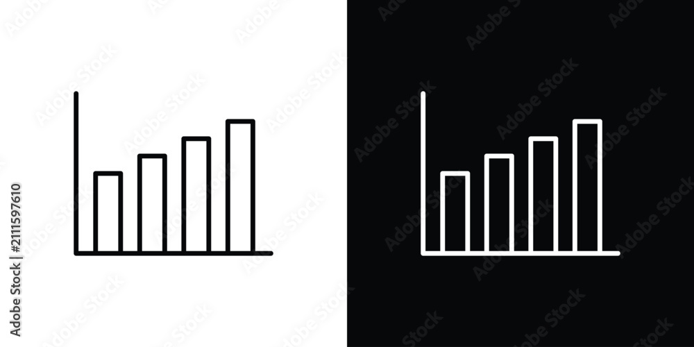 Obraz premium Bar chart icon line art symbols set