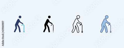 Obraz na plátně Eldery Multiple Icon Illustration Vector