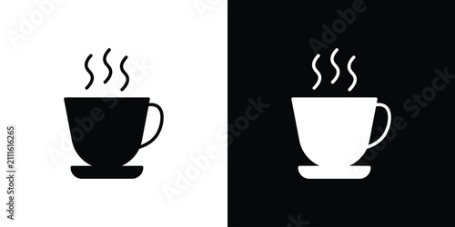 Hot coffee cup icon minimal elements kit