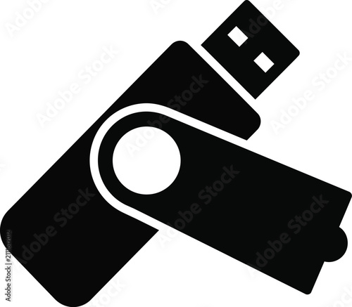 Obraz na plátně USB Flash Drive Icon for Portable Data Storage and Transfer